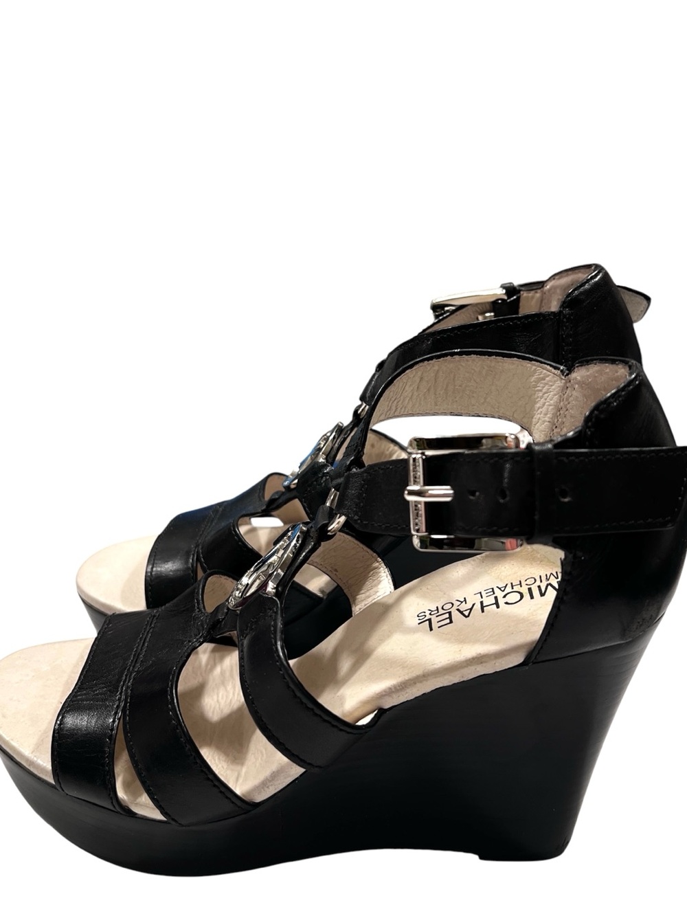 Michael Kors Gabby Black Wedge Sandal - Picture 3 of 6